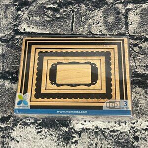 Momenta NESTING FRAMES Wood Mounted Rubber Stamp 3 Piece Set